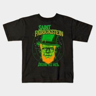 Saint Patrickstein drunk as hell Black Kids T-Shirt